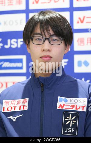 Aomori, Japon. Crédit : MATSUO. 4 février 2024. Takumi Murashita (JPN) Patinage de vitesse : coupe du monde junior ISU Patinage de vitesse 2023/24 hommes Juniors 1500m à la YS Arena Hachinohe à Aomori, Japon. Crédit : MATSUO .K/AFLO SPORT/Alamy Live News Banque D'Images