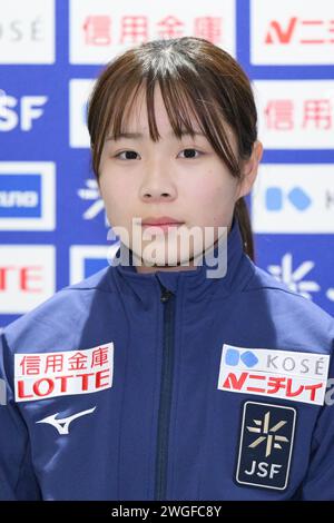 Aomori, Japon. Crédit : MATSUO. 4 février 2024. Anna Kubo (JPN) Patinage de vitesse : coupe du monde junior ISU Patinage de vitesse 2023/24 femmes juniors 500m à la YS Arena Hachinohe à Aomori, Japon. Crédit : MATSUO .K/AFLO SPORT/Alamy Live News Banque D'Images