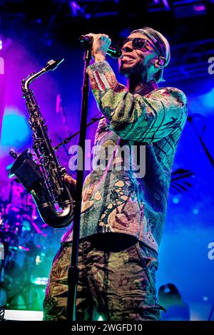 Italie 4 février 2024 Masego - Micah Davis musicien et chanteur jamaïcain-américain - live à la fabrique Milan © Andrea Ripamonti / Alamy Banque D'Images