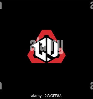 CU logo initial concept moderne et futuriste pour logo esport ou gaming Illustration de Vecteur