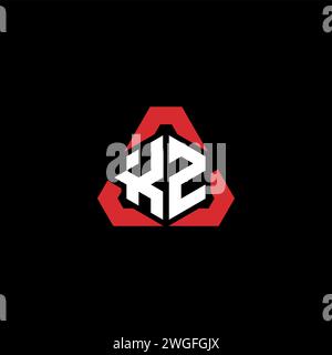KZ logo initial concept moderne et futuriste pour logo esport ou gaming Illustration de Vecteur