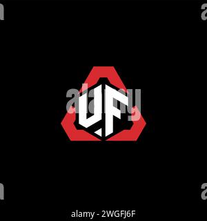 UF logo initial concept moderne et futuriste pour logo esport ou gaming Illustration de Vecteur