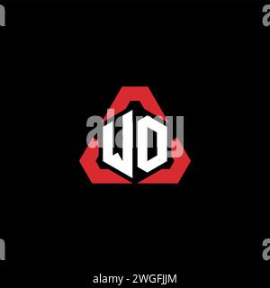 WO logo initial concept moderne et futuriste pour logo esport ou gaming Illustration de Vecteur