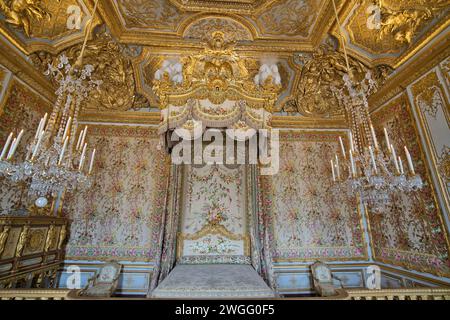 Château de Versailles, Versailles, France, 08.18.2023 chambres de la Reine, il y a une «porte cachée» dans le coin près de l'armoire à bijoux Banque D'Images