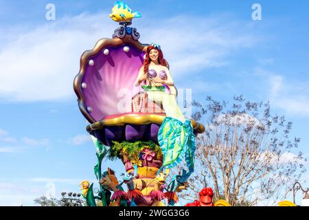 Ariel dans Festival of Fantasy Parade on main Street U.S.A, Magic Kingdom, Walt Disney World Resort, Orange County, Orlando, Floride, États-Unis d'Amérique Banque D'Images