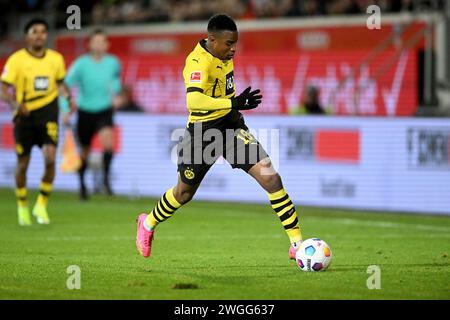 Heidenheim an Der Brenz, Allemagne. 02 février 2024. Fussball, Spieltag 20, Bundesliga, saison 2023/2024, 1.FC Heidenheim gegen Borussia Dortmund AM 02.02.2024 à Heidenheim. UBz : 18 Youssoufa Moukoko, Borussia Dortmund. Crédit : dpa/Alamy Live News Banque D'Images