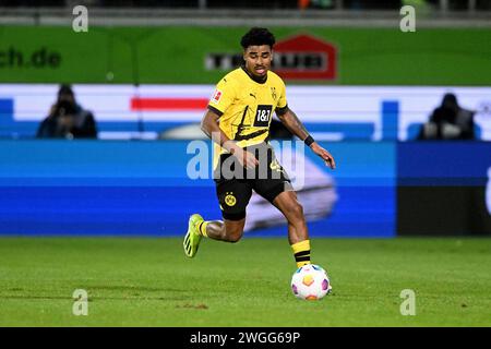 Heidenheim an Der Brenz, Allemagne. 02 février 2024. Fussball, Spieltag 20, Bundesliga, saison 2023/2024, 1.FC Heidenheim gegen Borussia Dortmund AM 02.02.2024 à Heidenheim. UBz : 22 Ian Maatsen, Borussia Dortmund. Crédit : dpa/Alamy Live News Banque D'Images