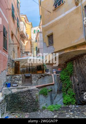Paysage autour de Vernazza, une petite ville dans une zone côtière nommée Cinque Terre en Ligurie, situé dans le nord-ouest de l'Italie Banque D'Images