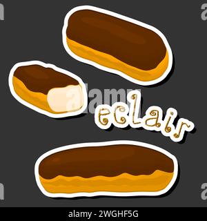 Illustration sur le thème Fresh Sweet Tasty eclair de composé de divers ingrédients, eclair de différents aliments comestibles, design eclair ce repas frais pour RE Illustration de Vecteur