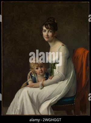 Madame Philippe Panon Desbassayns de Richemont (Jeanne Eglé Mourgue, 1778-1855) et son fils Eugène (1800-1859) Marie Guillelmine Benoist 1802 Banque D'Images