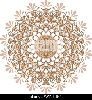 Mandala pattern.Ornament de fleurs en couleur .Retro Decor. Illustration de Vecteur