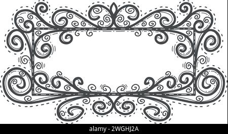 Motif floral.Retro frame.Vintage ornement. Illustration de Vecteur