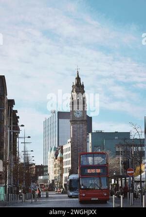 Albert Memorial Clock Tower à Belfast, Irlande du Nord, 19 novembre 2019 Banque D'Images