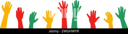 Conception levant les mains. main, mains Illustration de Vecteur