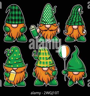 Illustration vectorielle de la journée de GNOME saint patrick pour votre entreprise ou votre marque Illustration de Vecteur