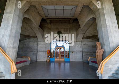 Intérieur du second Goetheanum, centre mondial du mouvement anthroposophique. Bâtiment conçu par Rudolf Steiner, situé au sommet de la colline Banque D'Images