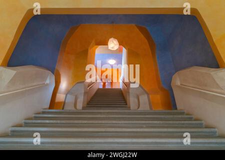 Intérieur du second Goetheanum, centre mondial du mouvement anthroposophique. Bâtiment conçu par Rudolf Steiner, situé au sommet de la colline Banque D'Images