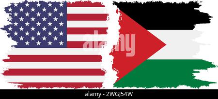 Palestine et USA grunge drapeaux connexion, vecteur Illustration de Vecteur