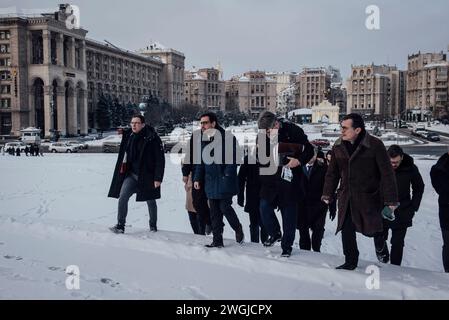 Kiev, Ukraine. 13 janvier 2024. © Adrien Vautier/le Pictorium/MAXPPP - Kiev 13/01/2024 Adrien Vautier/le Pictorium - 13/01/2024 - Ukraine/Kiev - le ministre des affaires étrangères Stéphane Sejourne arrive sur la place Maidan. Kiev, le 13 janvier 2024. - Valeurs ACtuelles out, no jdd, jdd out, RUSSIA OUT, NO RUSSIA #norussia/13/01/2024 - Ukraine/Kiev - le ministre des Affaires étrangères Stéphane Sejourne arrive sur la place Maidan. Kiev, le 13 janvier 2024. Crédit : MAXPPP/Alamy Live News Banque D'Images