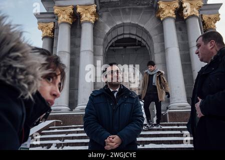 Kiev, Ukraine. 13 janvier 2024. © Adrien Vautier/le Pictorium/MAXPPP - Kiev 13/01/2024 Adrien Vautier/le Pictorium - 13/01/2024 - Ukraine/Kiev - le ministre des affaires étrangères Stéphane Sejourne sur la place Maidan. Kiev, le 13 janvier 2024. - Valeurs ACtuelles out, no jdd, jdd out, RUSSIA OUT, NO RUSSIA #norussia/13/01/2024 - Ukraine/Kiev - le ministre des Affaires étrangères Stéphane Sejourne sur la place Maidan. Kiev, le 13 janvier 2024. Crédit : MAXPPP/Alamy Live News Banque D'Images