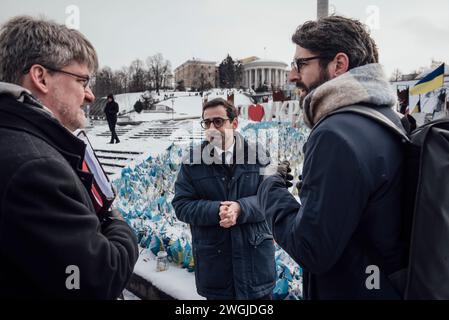 Kiev, Ukraine. 13 janvier 2024. Adrien Vautier/le Pictorium - visite du ministre français des Affaires étrangères Stéphane Sejourne à Kiev. - 13/01/2024 - Ukraine/Kiev - le ministre des Affaires étrangères Stéphane Sejourne à Kiev, le 13 janvier 2024. Crédit : LE PICTORIUM/Alamy Live News Banque D'Images