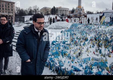 Kiev, Ukraine. 13 janvier 2024. © Adrien Vautier/le Pictorium/MAXPPP - Kiev 13/01/2024 Adrien Vautier/le Pictorium - 13/01/2024 - Ukraine/Kiev - le ministre des affaires étrangères Stéphane Sejourne sur la place Maidan. Kiev, le 13 janvier 2024. - Valeurs ACtuelles out, no jdd, jdd out, RUSSIA OUT, NO RUSSIA #norussia/13/01/2024 - Ukraine/Kiev - le ministre des Affaires étrangères Stéphane Sejourne sur la place Maidan. Kiev, le 13 janvier 2024. Crédit : MAXPPP/Alamy Live News Banque D'Images