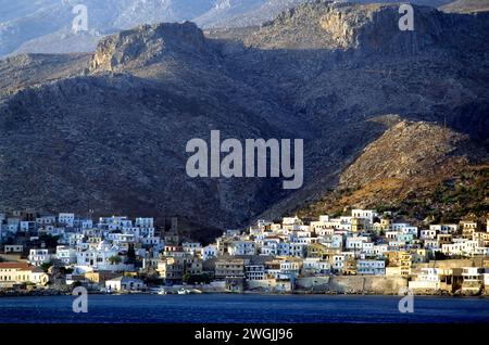 Port de Pothia, île de Kalymnos, Dodécanèse, Grèce, Europe, 1990 Banque D'Images