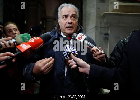 Roma, Italie. 05th Feb, 2024. Foto Cecilia Fabiano/LaPresse 05 Febbraio 2024 Roma, Italia - Cronaca - Roberto Salis Padre di Ilaria davanti al Ministero di Grazia e Giustizia al dopo l'incontro con il ministro Nordio Nella foto: Roberto Salis 5 février 2024 Roma, Italie - Ilaria Salis Pather après la rencontre avec Grace et le ministère de la Justice sur la photo : Roberto Salis crédit : LaPresse/Alamy Live News Banque D'Images