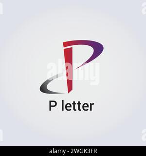 P lettre icône conception unique logo isolé conception marque identité d'entreprise diverses couleurs modifiables modèle vectoriel monogramme emblème illustration marque Illustration de Vecteur