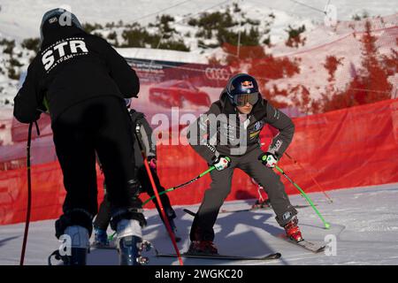 Cortina d’Ampezzo, Italie 27 janvier 2024. GOGGIA Sofia (Ita) lors de l'inspection avant course du parcours Olympia pour l'Audi FIS Alpine Skiing World Banque D'Images