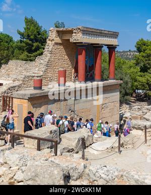 Une photo de l'entrée nord au palais de Knossos. Banque D'Images