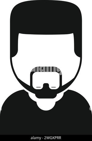 Icône moustache barbe vecteur simple. Mode de tête. Main de modèle court Illustration de Vecteur