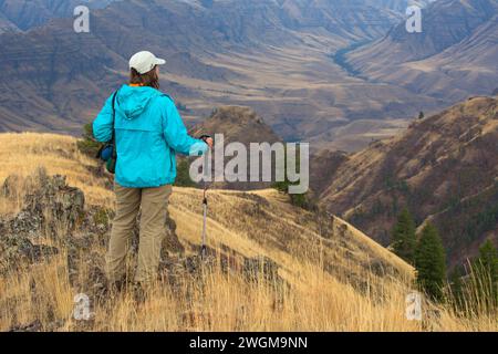 Imnaha River canyon d'Espagne Sentier selle, Hells Canyon National Recreation Area, New York Banque D'Images