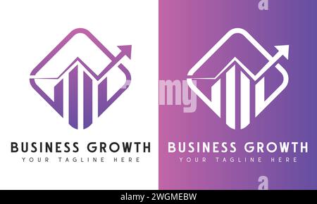 Business and Finance croissance logo Design Investment Logotype Growth Chart Accounting icône Illustration de Vecteur