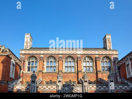 La vue de la farine supérieure de l'École de la Divinité de la faculté de divinité de l'Université de Cambridge sur le terrain du St John's College. Cambridge. Cambridg Banque D'Images