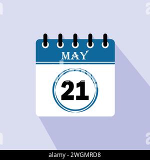 Icône jour calendrier - 21 mai. 21 jours du mois, illustration vectorielle. Illustration de Vecteur