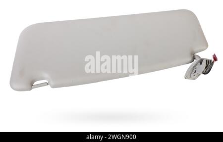 Pare-soleil intérieur de voiture. pare-soleil gris automatique avec miroir sur fond blanc isolé. Industrie de l'auto-service. Catalogue des pièces de rechange. Banque D'Images