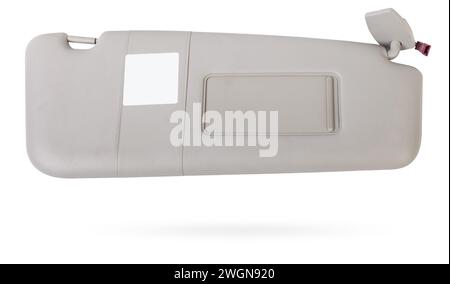 Pare-soleil intérieur de voiture. pare-soleil gris automatique avec miroir sur fond blanc isolé. Industrie de l'auto-service. Catalogue des pièces de rechange. Banque D'Images