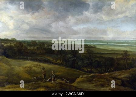 National Gallery UK – Cornelis van der Schalcke - un vaste paysage fluvial с1659 Banque D'Images