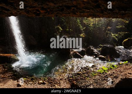 Wasserfall, Kranjska Gora, Slovénie, Triglav, Pericnik, Abenteuer, Bezaubernder Wasserfall im Nationalpark Triglav beim Ferienort Kranjska Gora Banque D'Images