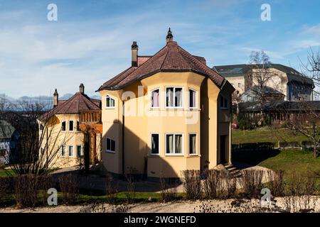 Eurythmy House III, par Rüttiweg à Dornach, Canton de Soleure, Suisse. Les soi-disant « maisons eurythmées » sont un groupe de trois constructions résidentielles Banque D'Images