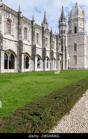 Monastère de Jerónimos également connu sous le nom de Monastère Hiéronymites, Belem, Lisbonne, Portugal, site du patrimoine mondial de l'UNESCO Banque D'Images