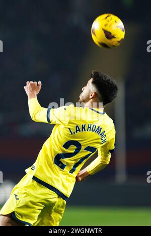Barcelone, Espagne. 27 janvier 2024. Ilias Akhomach en action lors du match LaLiga EA Sports entre le FC Barcelone et Villarreal CF à l'Estadi Olim Banque D'Images