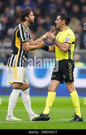 Milan, Italie. 04th Feb, 2024. Foto Spada/LaPresse 04 Febbraio 2024 Milano (Italia) sport, calcio - Inter vs Juventus - Campionato Italiano di calcio Serie A TIM 2023/2024 - Stadio San Siro. Nella foto : Manuel Locatelli, Fabio Maresca 04 février 2024 Milan (Italie) sport, calcio - Inter vs Juventus - Championnat Italien de football Serie A 2023/2024 - stade San Siro. Sur la photo : Manuel Locatelli, Fabio Maresca crédit : LaPresse/Alamy Live News Banque D'Images