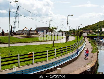 Gorey, Irlande - 23 août 2017. Sentier pédestre dans le port de Courtown dans le Co. Wexford, Irlande Banque D'Images