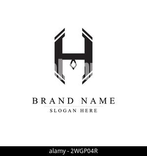 Lettre initiale H jeu modèle de logo de style esports, initiales lettre H logo modèle d'illustration vectorielle, lettre initiale H logo, Illustration de Vecteur