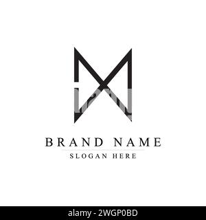 Conception de logo moderne et unique lettre N initiales, modèle vectoriel de conception de logo N initial Illustration de Vecteur