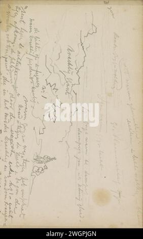 Paysage vallonné avec des figures, 1839 - c. 1872 page 67 recto d'un carnet de croquis avec 73 feuilles. papier. paysages de crayon (+ paysage avec des figures, personnel). pays de basse colline Banque D'Images