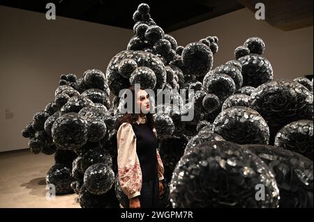 La Hayward Gallery présente When Forms Come Alive, une exposition ludique et vivante qui met en lumière les manières dont les artistes se sont inspirés du mouvement, du flux et de la croissance organique, du geste d’un danseur au bris d’une vague, d’un flux de métal fondu à l’entrelacement de la toile d’araignée. couvrant plus de 60 ans d’art contemporain, cette exposition unique comprend une gamme de formes sculpturales énergétiques qui semblent suinter, onduler, fleurir, éclater et s’étendre dans l’espace de la galerie, inspirant des domaines d’expérience fluides et changeants, des spectateurs surprenants à chaque tournant. Banque D'Images