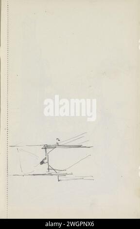 Etude, 1890 - 1946 probablement un échafaudage. Page 10 recto d'un carnet de croquis avec 50 feuilles. papier. crayon Banque D'Images